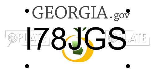 I78JGS Georgia License Plate