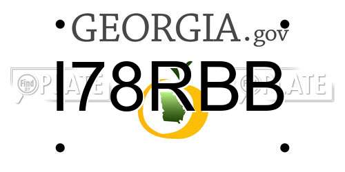 I78RBB Georgia License Plate