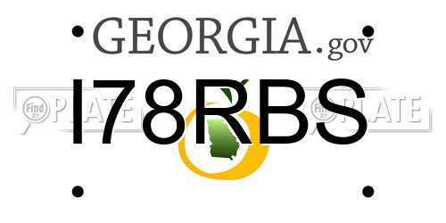 I78RBS Georgia License Plate