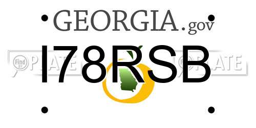I78RSB Georgia License Plate
