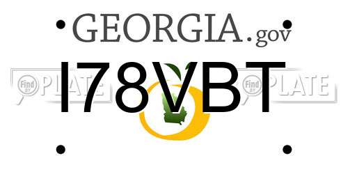 I78VBT Georgia License Plate