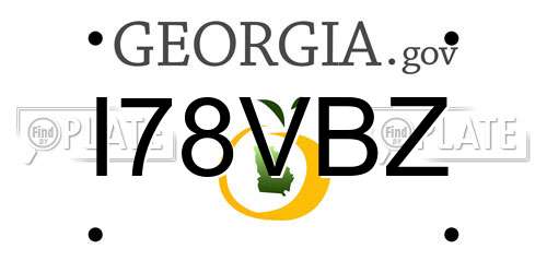 I78VBZ Georgia License Plate