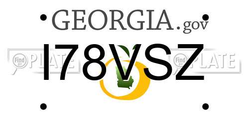 I78VSZ Georgia License Plate
