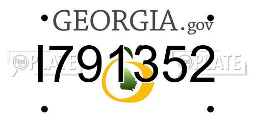 I791352 Georgia License Plate