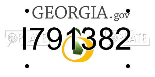 I791382 Georgia License Plate