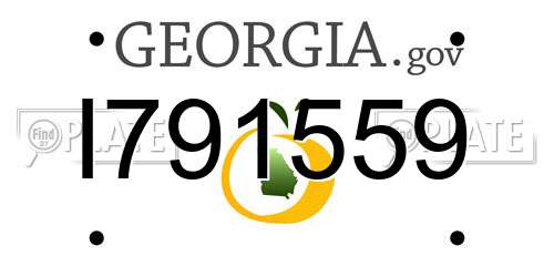 I791559 Georgia License Plate