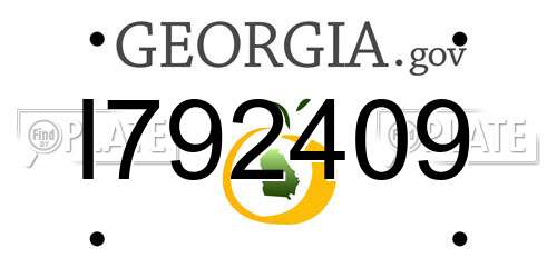 I792409 Georgia License Plate
