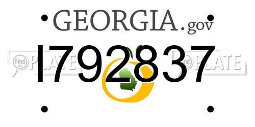 I792837 Georgia License Plate