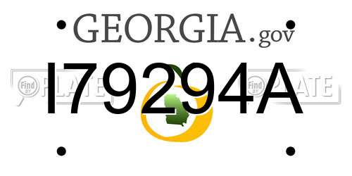 I79294A Georgia License Plate