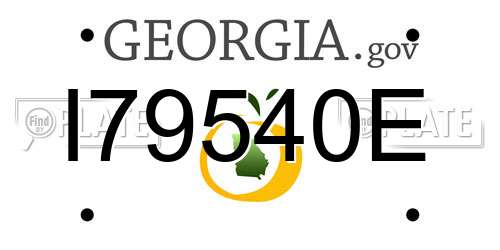 I79540E Georgia License Plate
