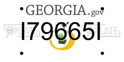 I79665I Georgia License Plate