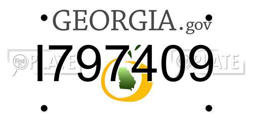 I797409 Georgia License Plate