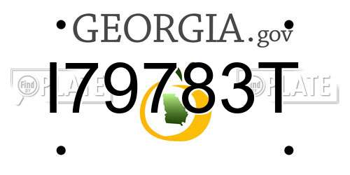 I79783T Georgia License Plate