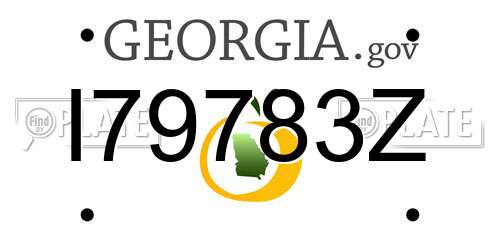 I79783Z Georgia License Plate