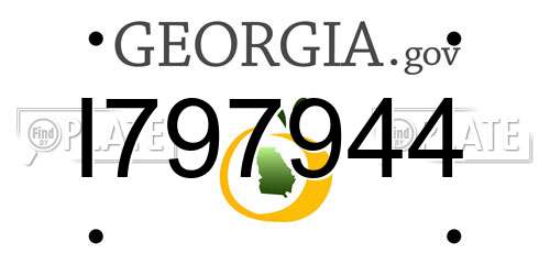 I797944 Georgia License Plate