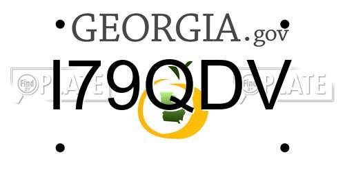 I79QDV Georgia License Plate