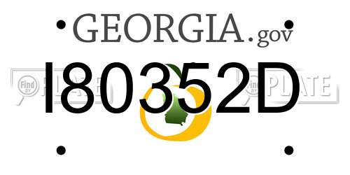 I80352D Georgia License Plate