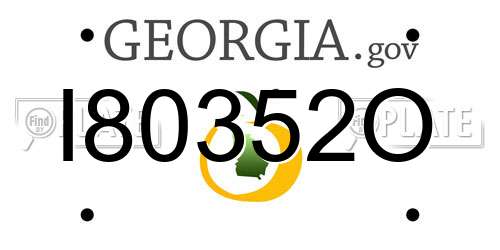 I80352O Georgia License Plate