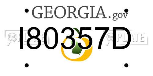 I80357D Georgia License Plate