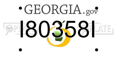 I80358I Georgia License Plate