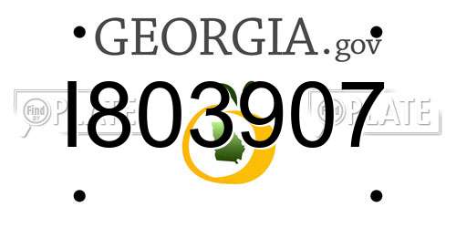 I803907 Georgia License Plate