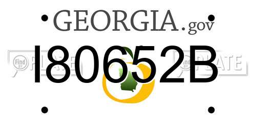 I80652B Georgia License Plate