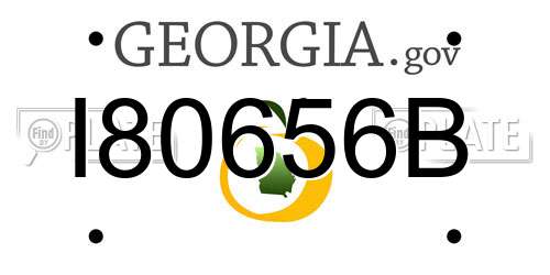 I80656B Georgia License Plate