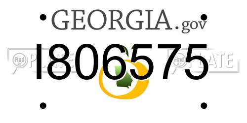 I806575 Georgia License Plate