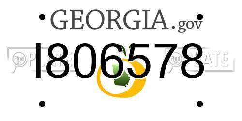 I806578 Georgia License Plate