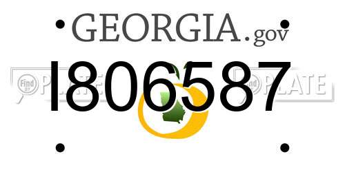 I806587 Georgia License Plate