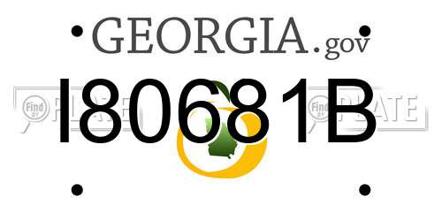 I80681B Georgia License Plate