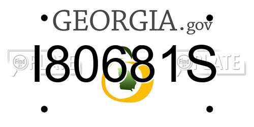 I80681S Georgia License Plate