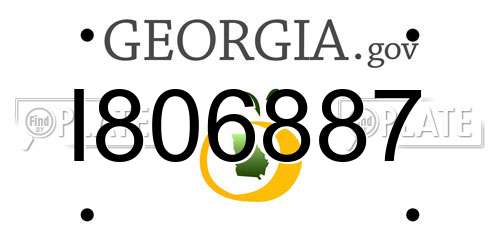 I806887 Georgia License Plate