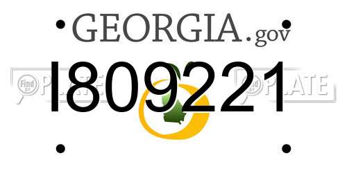 I809221 Georgia License Plate