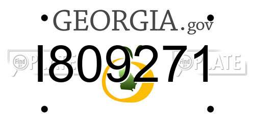 I809271 Georgia License Plate