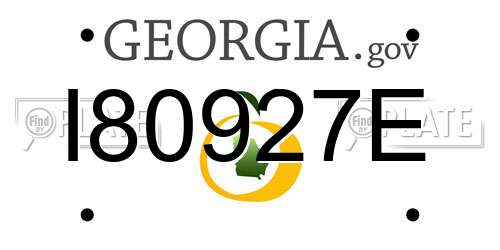I80927E Georgia License Plate