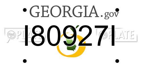 I80927I Georgia License Plate