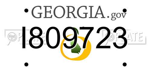 I809723 Georgia License Plate