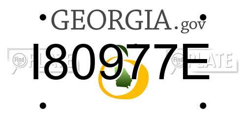 I80977E Georgia License Plate