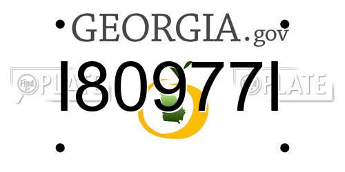 I80977I Georgia License Plate