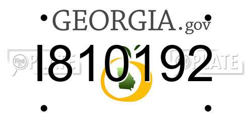 I810192 Georgia License Plate