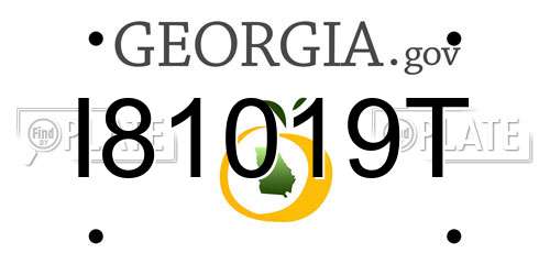 I81019T Georgia License Plate