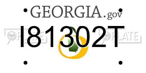 I81302T Georgia License Plate