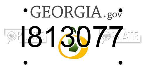 I813077 Georgia License Plate