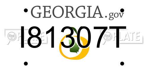 I81307T Georgia License Plate
