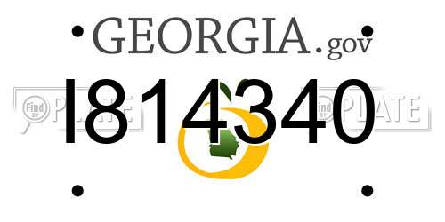 I814340 Georgia License Plate
