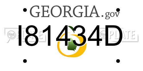 I81434D Georgia License Plate