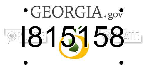 I815158 Georgia License Plate