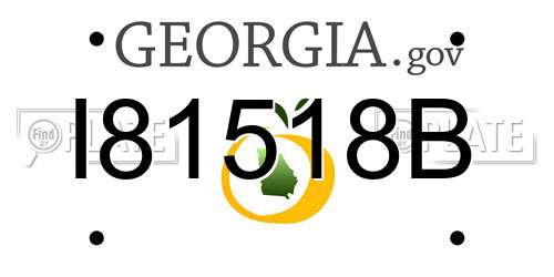 I81518B Georgia License Plate