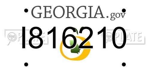I816210 Georgia License Plate